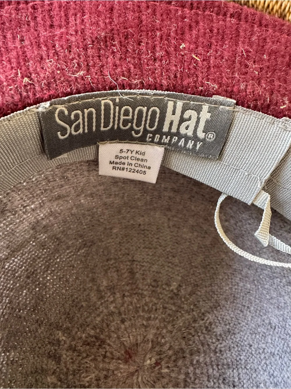 San Diego Hat Co. Heather Gray & Burgundy Wool Cloche Hat kids